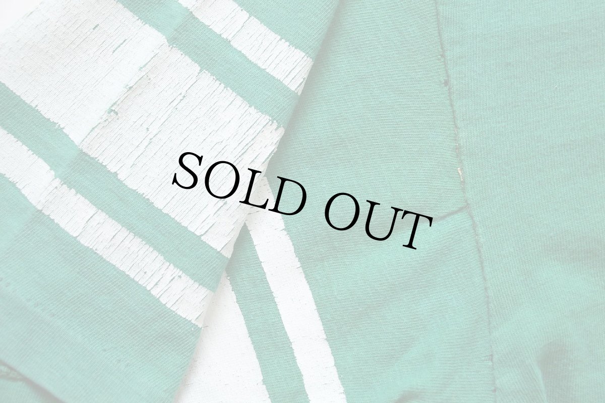 画像6: 70s PROVO ブルドッグ 両面プリント コットン フットボールTシャツ 緑 フェード (6)