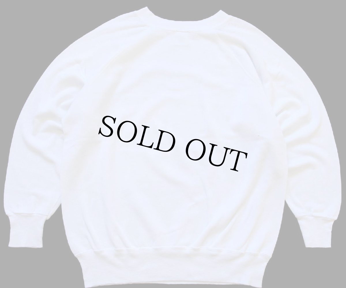 画像2: 90s USA製 GEORGETOWN HOYAS ブルドッグ マスコット 蛍光プリント スウェット ボロ 白 L (2)