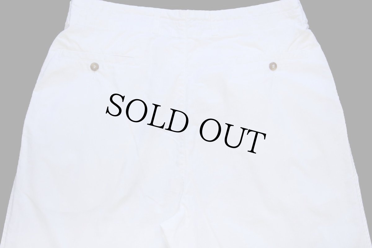 画像5: 90s UNKNOWN ワンタック コットンパンツ 白 w36 L30 (5)