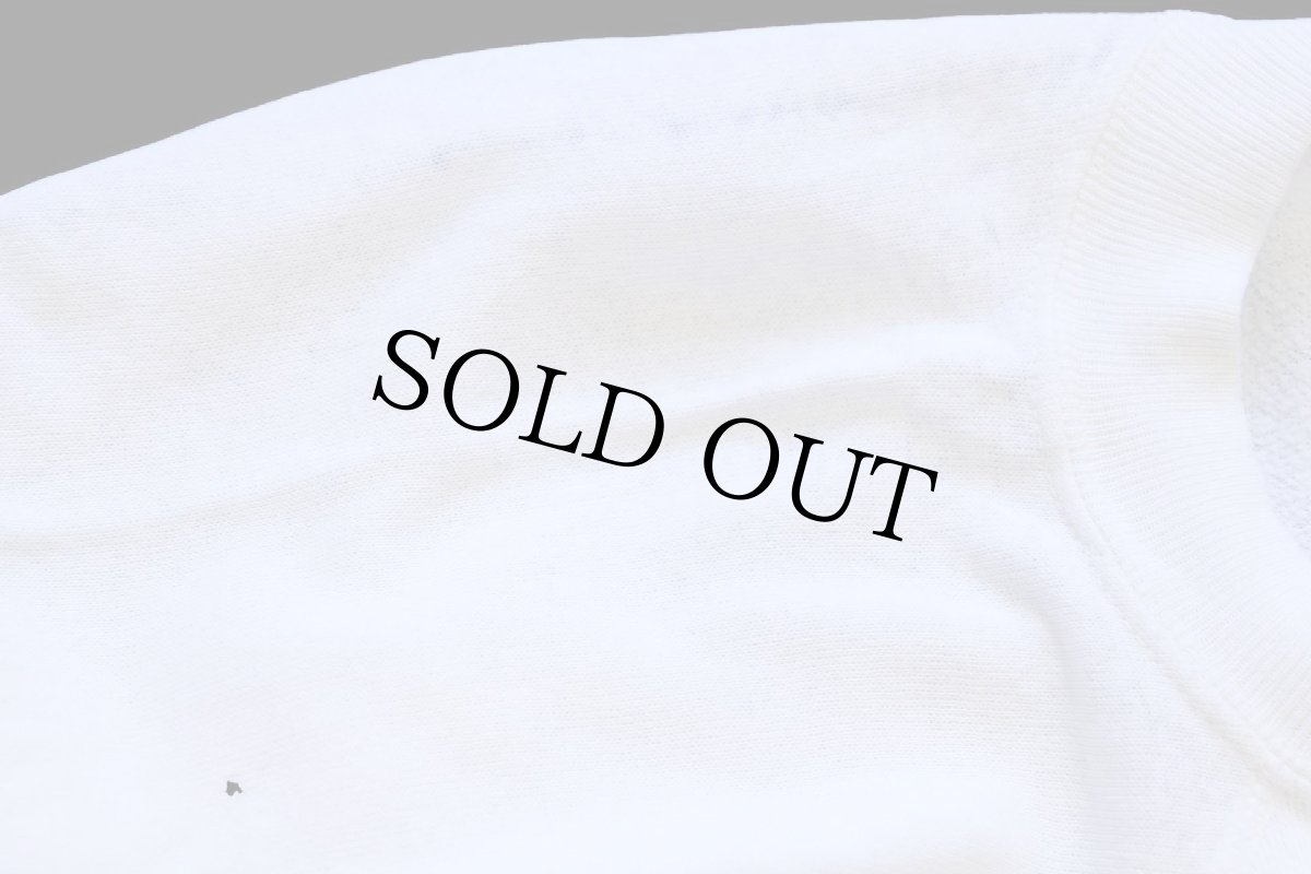 画像5: 90s USA製 GEORGETOWN HOYAS ブルドッグ マスコット 蛍光プリント スウェット ボロ 白 L (5)