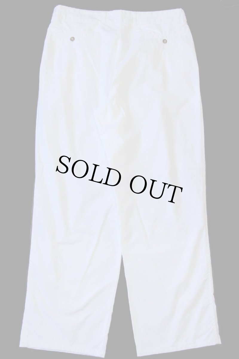 画像3: 90s UNKNOWN ワンタック コットンパンツ 白 w36 L30 (3)