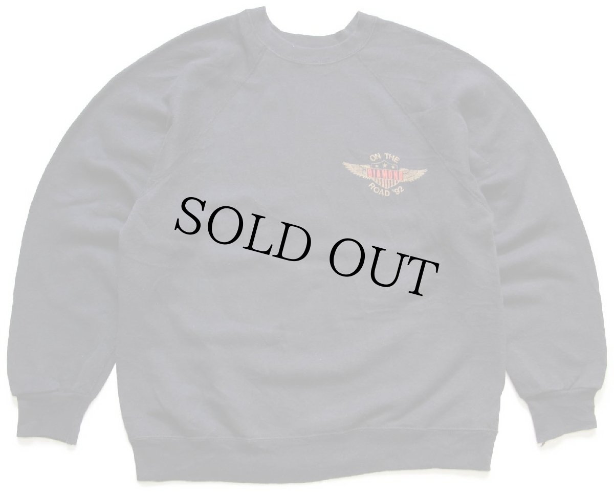 画像2: 90s USA製 DIAMOND ON THE ROAD 92 ウイング ロゴ スウェット 黒 L (2)