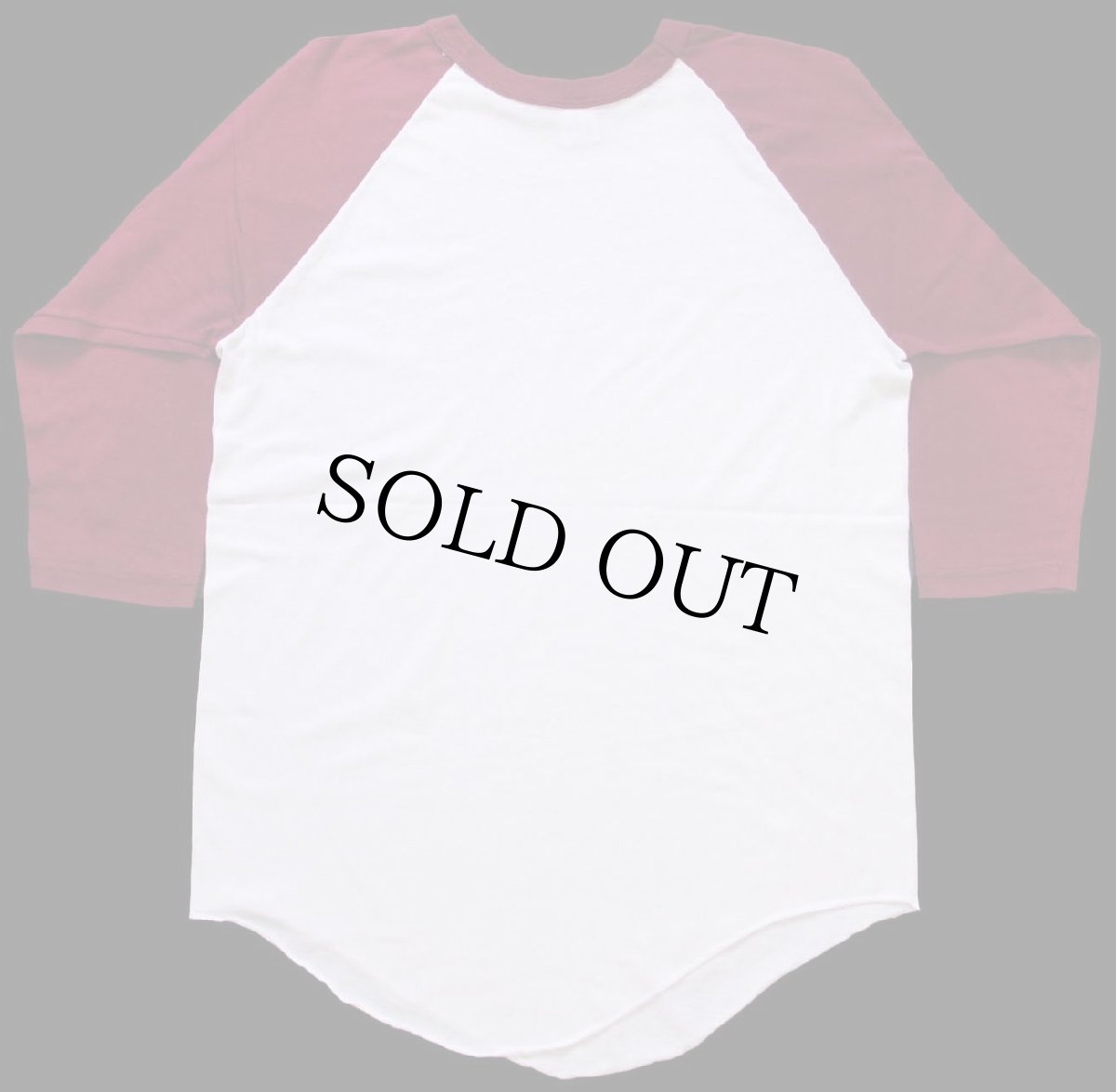 画像2: 80s USA製 RUSSELLラッセル 無地 七分袖 ラグランTシャツ 白×バーガンディ L (2)