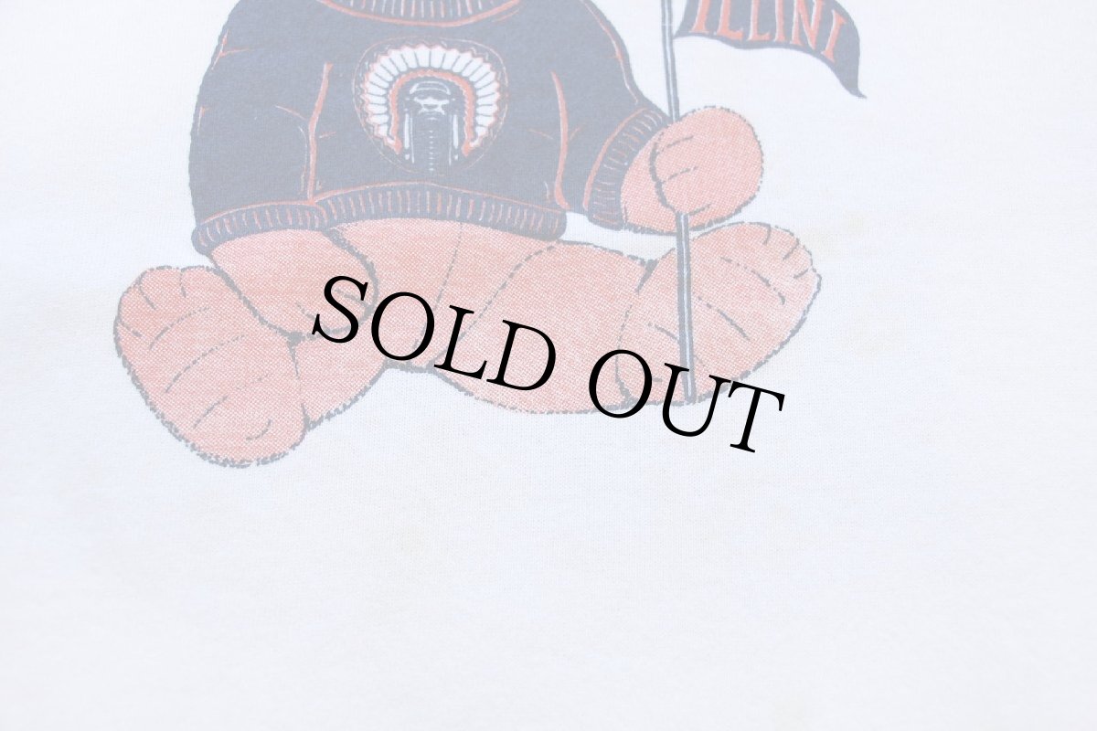 画像5: 80s ILLINI テディベア マスコット 両面プリント スウェット ナチュラル (5)