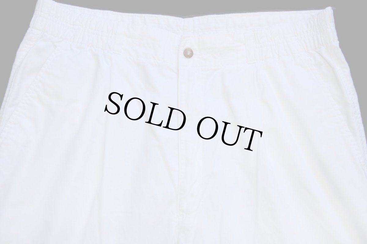 画像4: 90s UNKNOWN ワンタック コットンパンツ 白 w36 L30 (4)