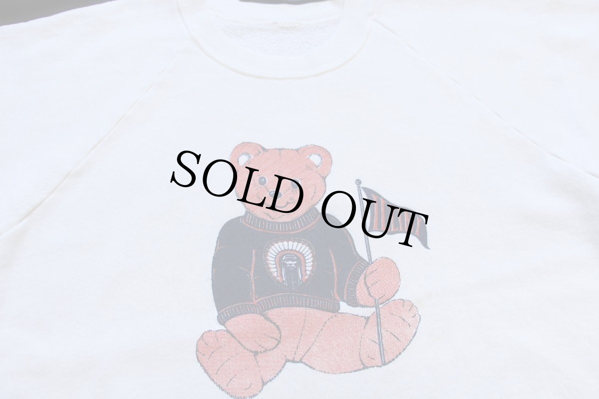 画像4: 80s ILLINI テディベア マスコット 両面プリント スウェット ナチュラル (4)