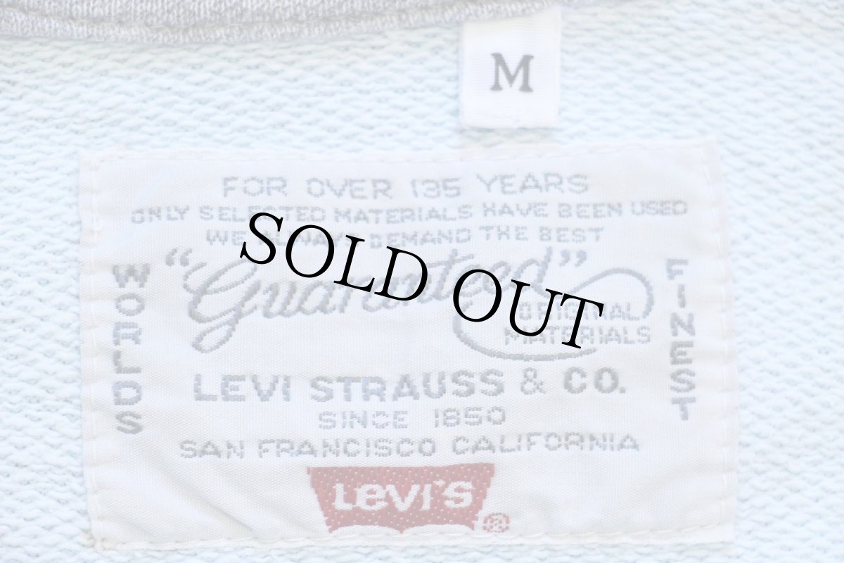 画像5: 90s Levi'sリーバイス ロデオ 刺繍 フリーダムスリーブ 半袖 襟付き スウェット 水色×杢グレー M★ユーロ (5)