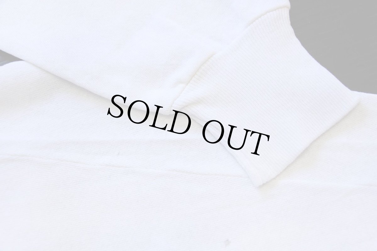 画像7: 90s USA製 GEORGETOWN HOYAS ブルドッグ マスコット 蛍光プリント スウェット ボロ 白 L (7)