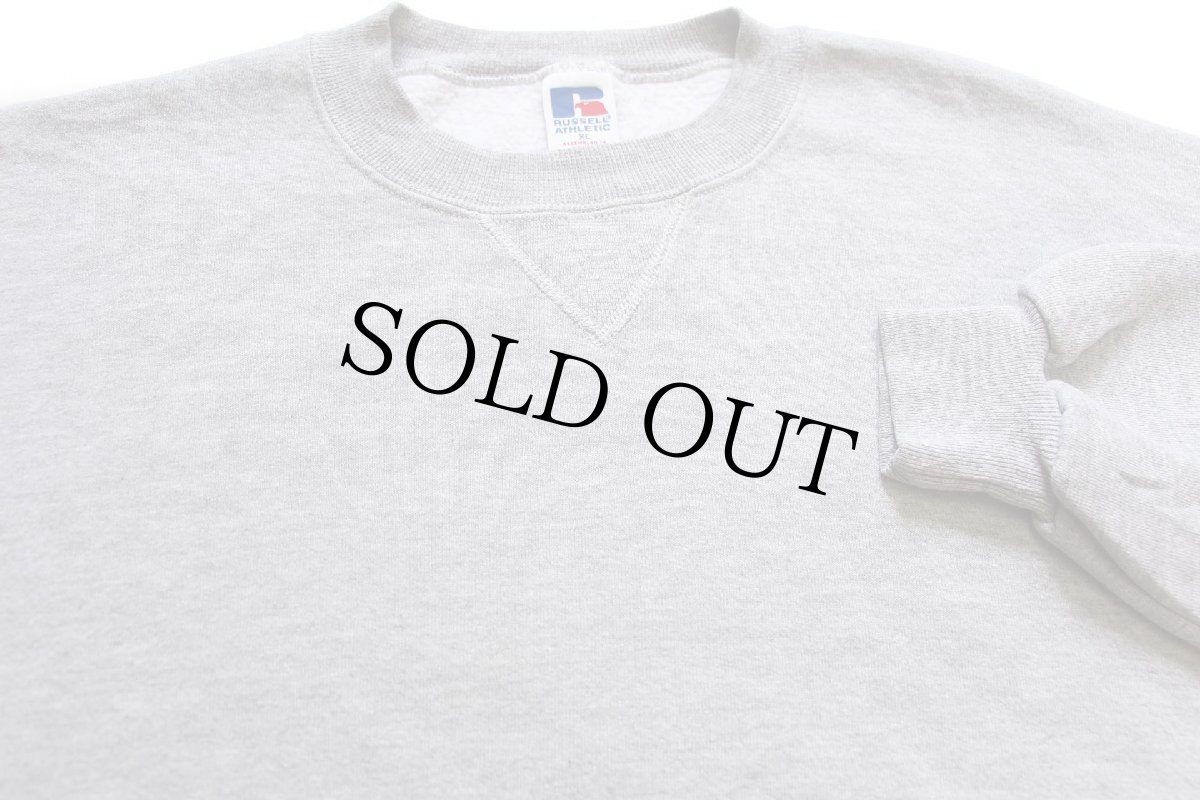 画像3: 90s メキシコ製 RUSSELLラッセル 無地 前V スウェット 杢グレー XL★ブランク (3)