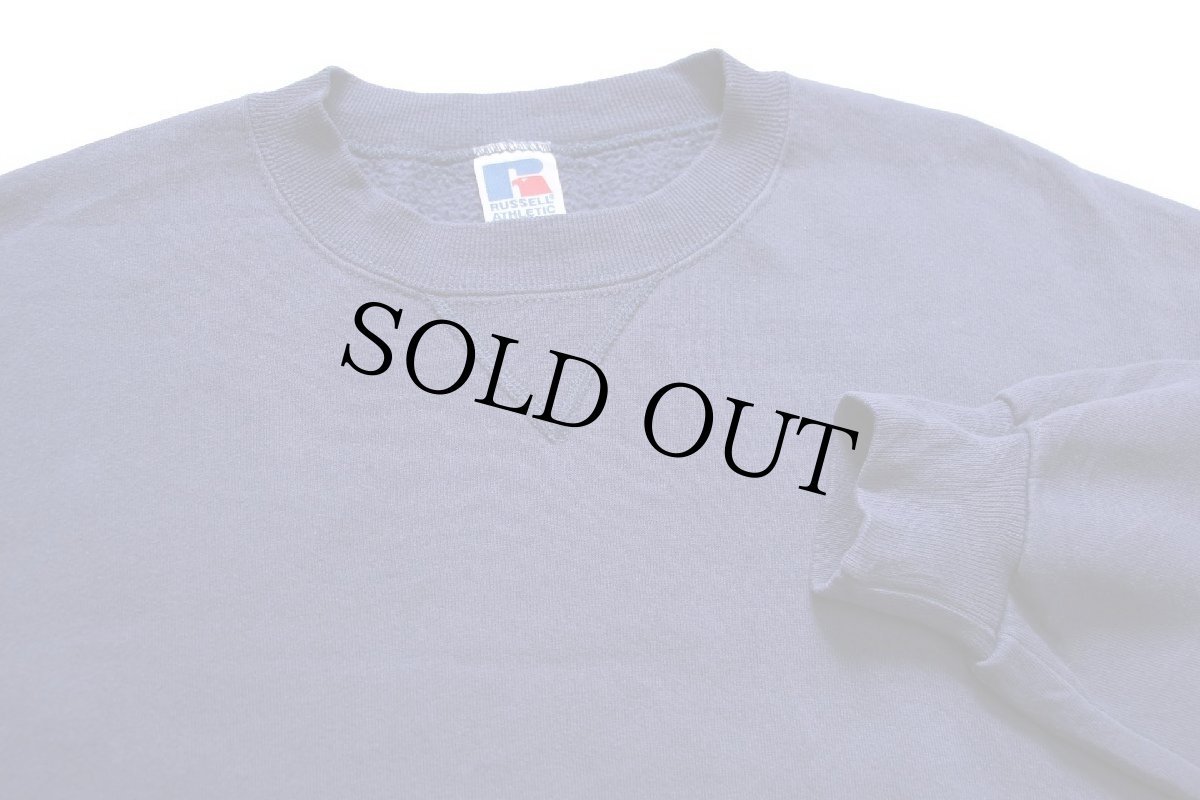 画像3: 90s USA製 RUSSELLラッセル 無地 前V スウェット ナス紺 XL★ブランク (3)