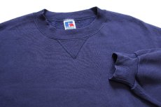 画像3: 90s USA製 RUSSELLラッセル 無地 前V スウェット ナス紺 XL★ブランク (3)