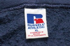 画像4: 90s メキシコ製 RUSSELLラッセル 無地 スウェット ジップパーカー 紺 XL★フーディー ブランク (4)