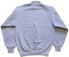 画像2: 90s USA製 RUSSELLラッセル 無地 タートルネック 前V スウェット 杢グレー M★ブランク (2)