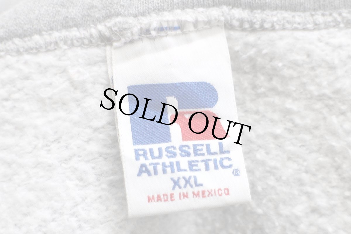 画像4: 90s メキシコ製 RUSSELLラッセル 無地 スウェットパーカー 杢グレー XXL★特大 フーディー ブランク (4)