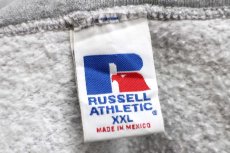 画像4: 90s メキシコ製 RUSSELLラッセル 無地 スウェットパーカー 杢グレー XXL★特大 フーディー ブランク (4)