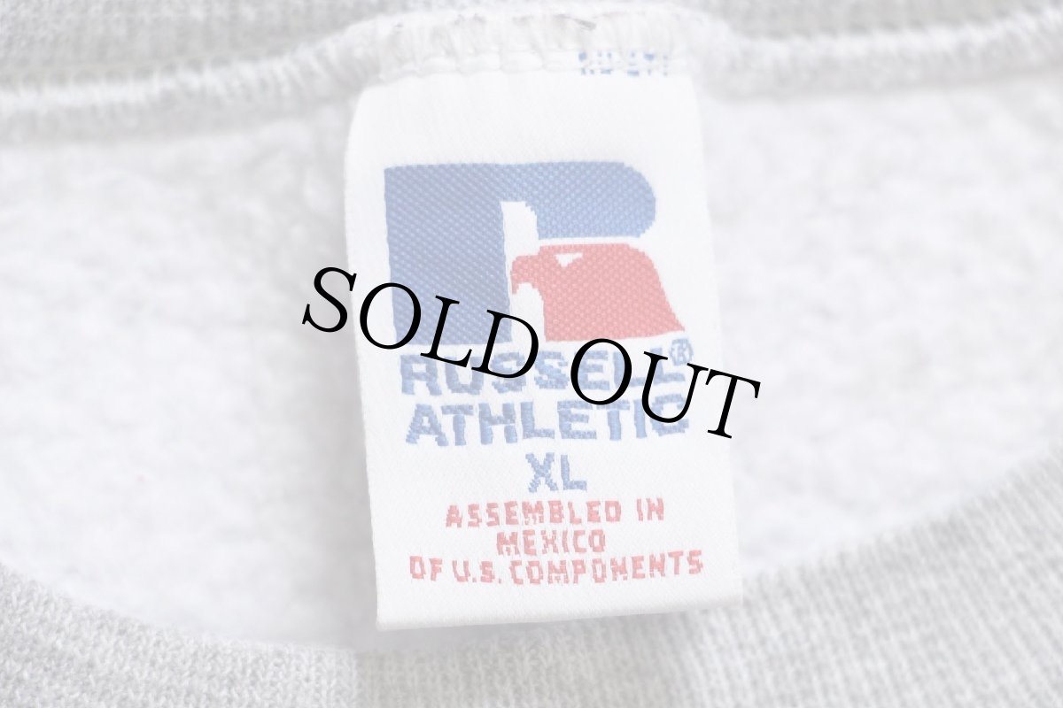 画像5: 90s メキシコ製 RUSSELLラッセル 無地 前V スウェット 杢グレー XL★ブランク (5)