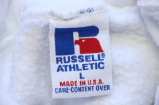 画像4: 90s USA製 RUSSELLラッセル 無地 スウェットパーカー 白 L★フーディー ブランク (4)