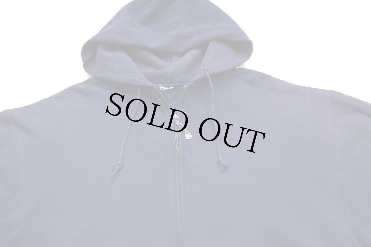 画像3: 90s RUSSELLラッセル 無地 スウェット ジップパーカー ナス紺 フェード★フーディー ブランク (3)