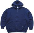 90s USA製 RUSSELLラッセル 無地 スウェット ジップパーカー 紺