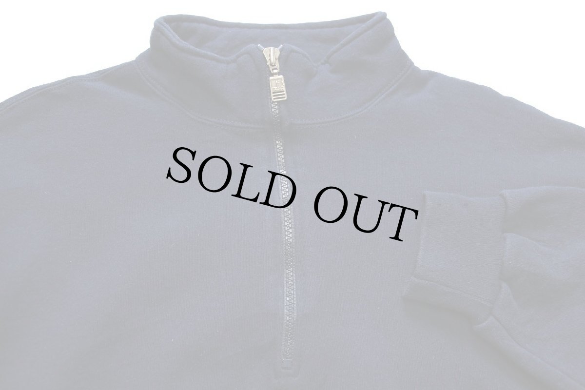 画像3: 90s USA製 RUSSELLラッセル 無地 ハイネック ハーフジップ スウェット 紺 L★ブランク (3)