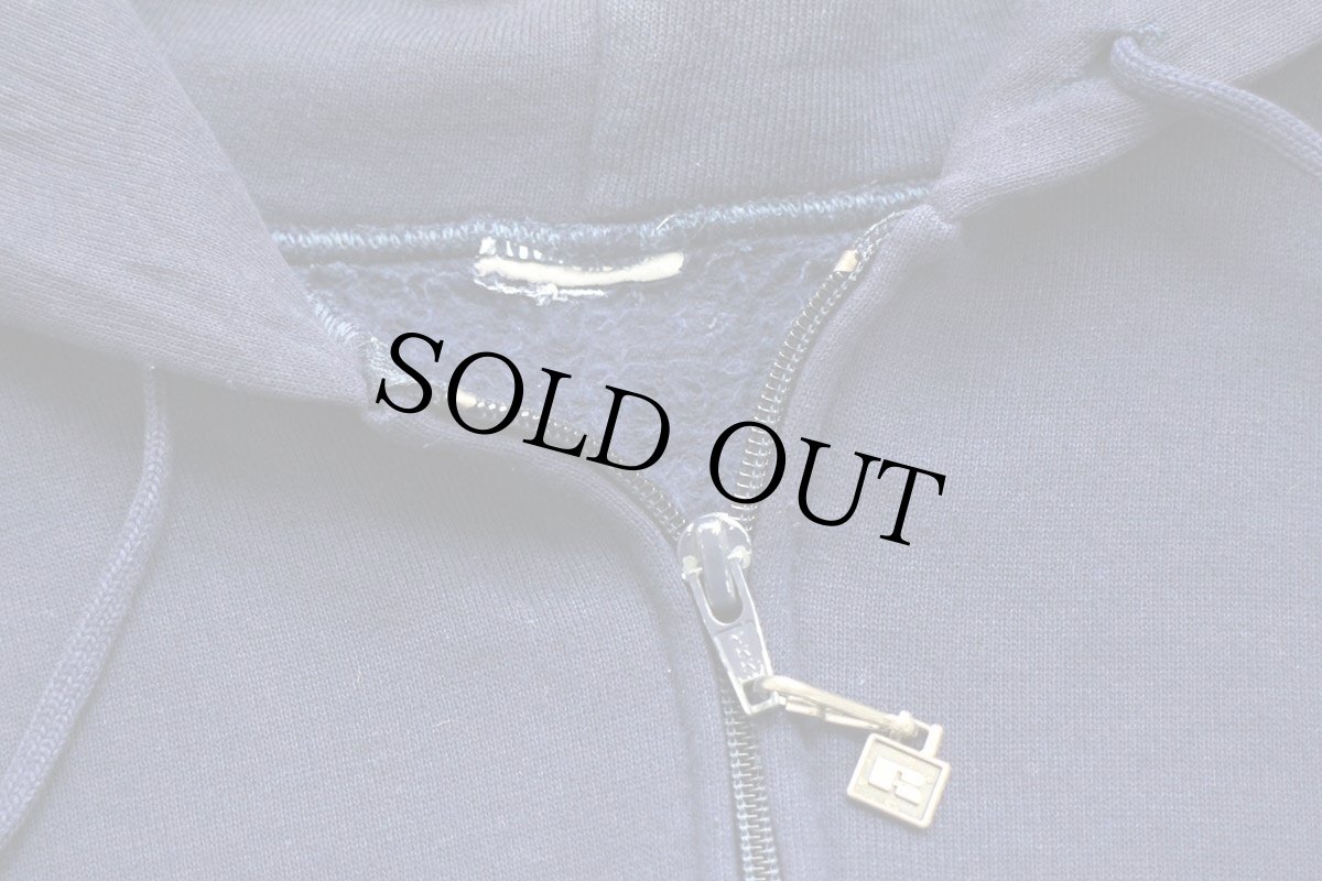 画像4: 90s RUSSELLラッセル 無地 スウェット ジップパーカー ナス紺 フェード★フーディー ブランク (4)