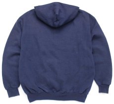 画像2: 90s メキシコ製 RUSSELLラッセル 無地 スウェット ジップパーカー 紺 XL★フーディー ブランク (2)