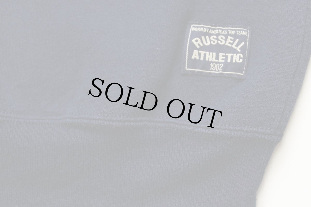 画像5: 90s USA製 RUSSELLラッセル 無地 ハイネック ハーフジップ スウェット 紺 L★ブランク (5)