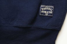 画像5: 90s USA製 RUSSELLラッセル 無地 ハイネック ハーフジップ スウェット 紺 L★ブランク (5)