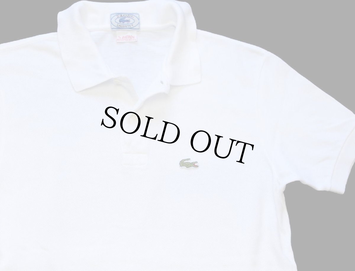 画像3: 80s IZOD LACOSTE ラコステ ワンポイント コットン 鹿の子 ポロシャツ 白 1/2 PATRON (3)