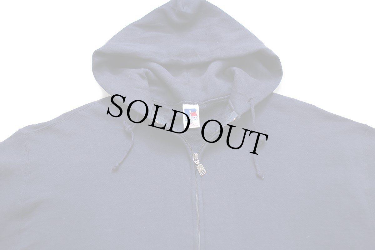 画像3: 90s メキシコ製 RUSSELLラッセル 無地 スウェット ジップパーカー 紺 XL★フーディー ブランク (3)