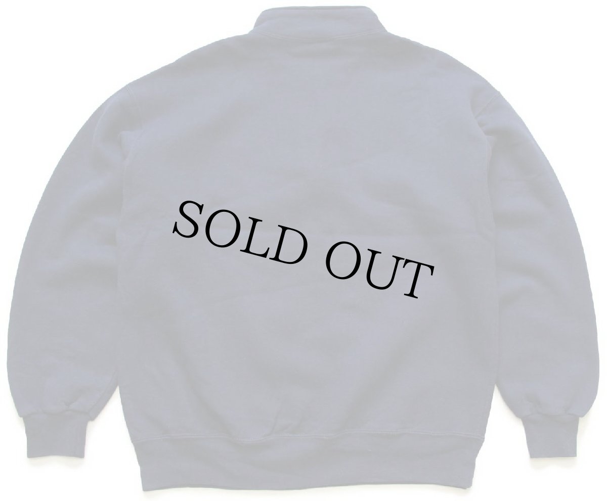 画像2: 90s USA製 RUSSELLラッセル 無地 ハイネック ハーフジップ スウェット 紺 L★ブランク (2)