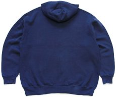 画像2: 90s USA製 RUSSELLラッセル 無地 スウェット ジップパーカー 紺 XXL★特大 フーディー ブランク (2)