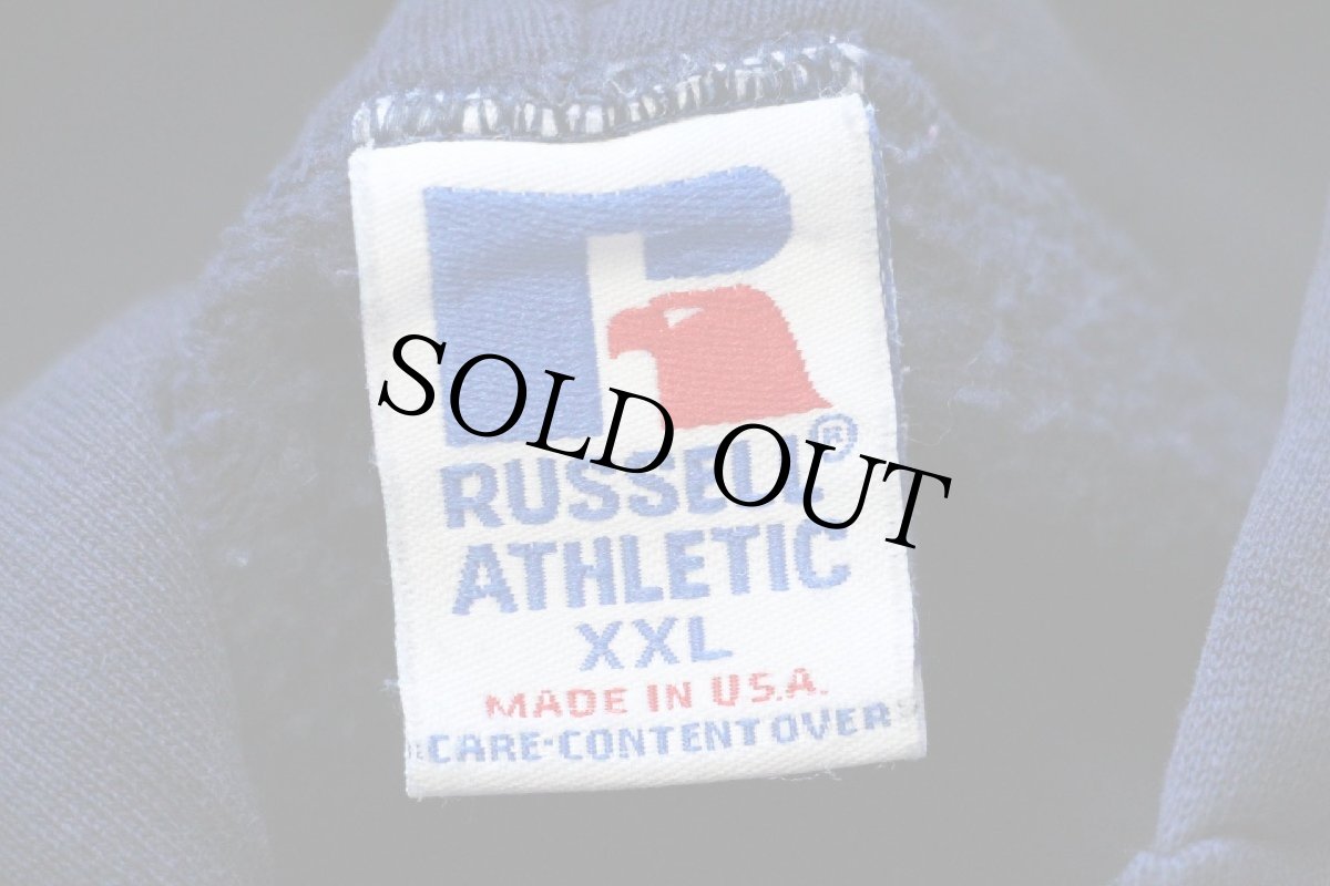 画像4: 90s USA製 RUSSELLラッセル 無地 スウェット ジップパーカー 紺 XXL★特大 フーディー ブランク (4)