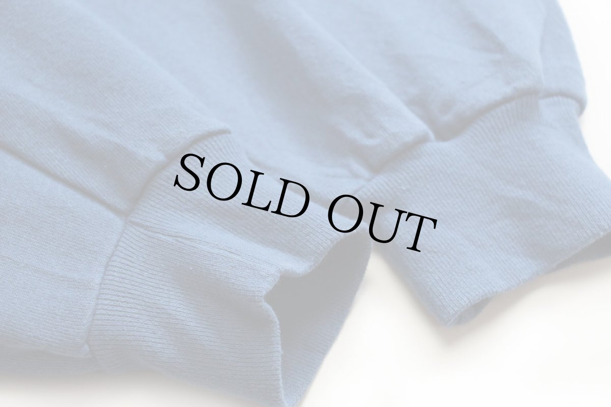 画像6: 90s メキシコ製 RUSSELLラッセル 無地 前V スウェット 薄青 L★ブランク (6)