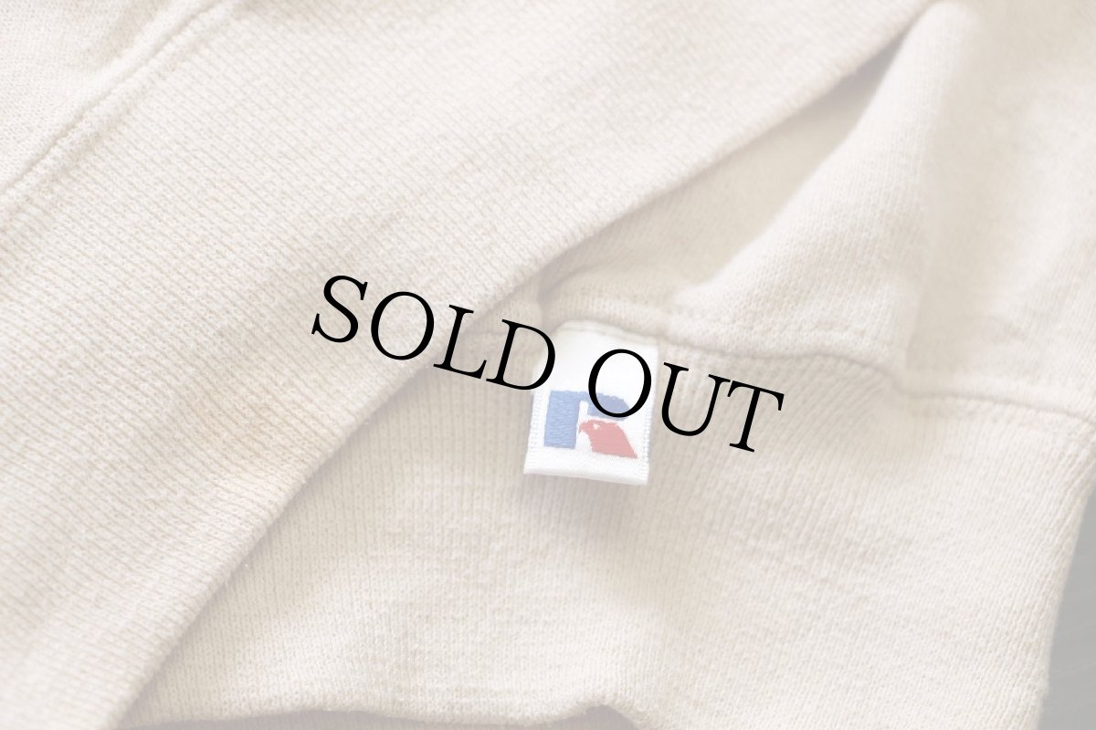 画像5: 90s メキシコ製 RUSSELLラッセル 無地 前V スウェット カーキ L★ブランク (5)