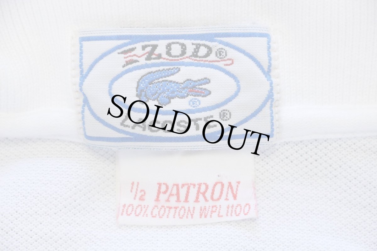 画像4: 80s IZOD LACOSTE ラコステ ワンポイント コットン 鹿の子 ポロシャツ 白 1/2 PATRON (4)