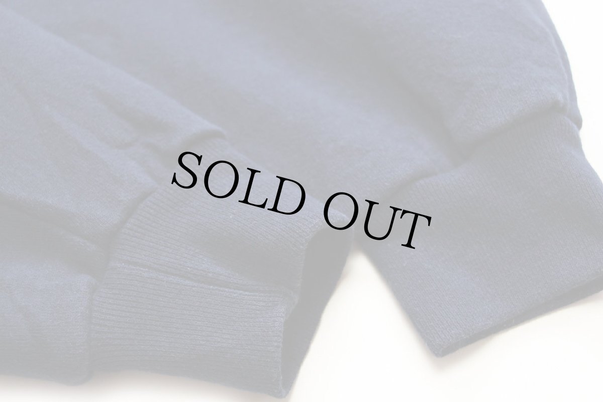 画像6: 90s USA製 RUSSELLラッセル 無地 ハイネック ハーフジップ スウェット 紺 L★ブランク (6)