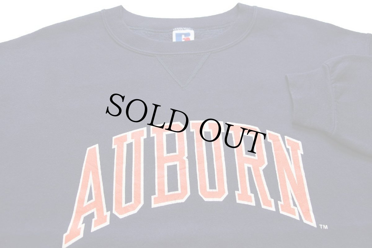 画像3: 90s USA製 RUSSELLラッセル AUBURN 前V スウェット 紺 L (3)