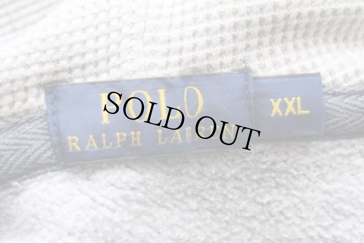 画像4: ポロ ラルフローレン ワンポイント フード裏サーマル スウェット ジップパーカー 杢ネイビー XXL★特大 (4)