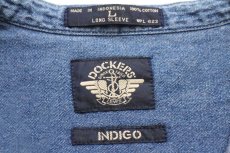 画像5: 90s DOCKERSドッカーズ バンドカラー コットン ダンガリーシャツ L★Levi'sリーバイス (5)