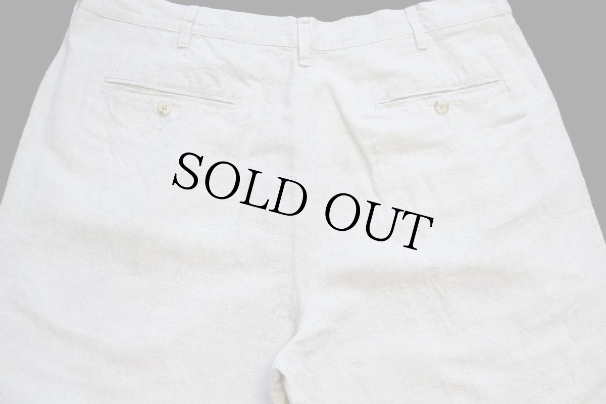 画像5: 90s EddieBauerエディーバウアー ツータック スラックス リネン×コットンパンツ ベージュ w38 L30 (5)