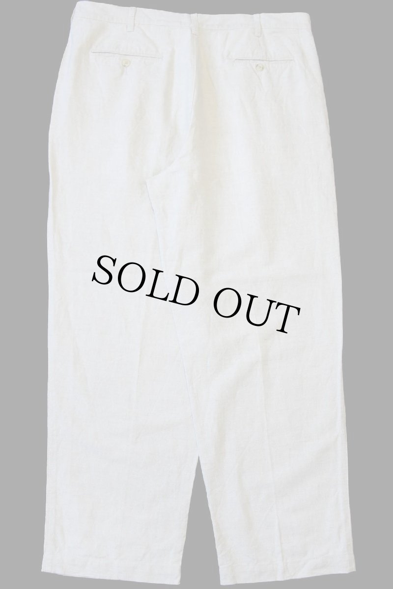 画像3: 90s EddieBauerエディーバウアー ツータック スラックス リネン×コットンパンツ ベージュ w38 L30 (3)