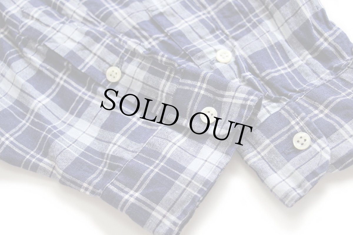 画像6: 00s ラルフローレン BLAKE タータンチェック ポケット付き ボタンダウン リネンシャツ L (6)