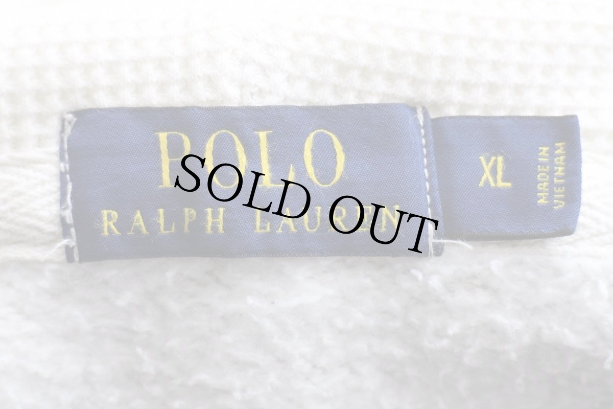 画像4: ポロ ラルフローレン ワンポイント フード裏サーマル スウェット ジップパーカー 杢グレー XL (4)