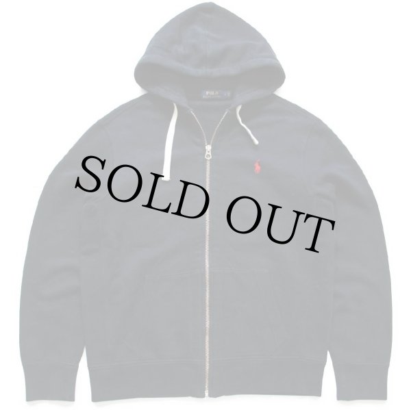 【POLO RALPH LAUREN】裏サーマル ジップパーカー グレー M 00s ポロ ラルフローレン ワンポイント フード裏サーマル スウェット
