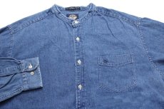 画像3: 90s DOCKERSドッカーズ バンドカラー コットン ダンガリーシャツ L★Levi'sリーバイス (3)