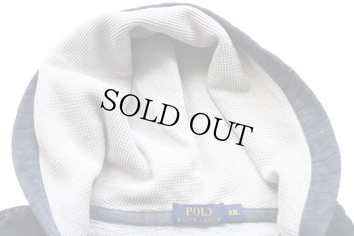 画像5: ポロ ラルフローレン ワンポイント フード裏サーマル スウェット ジップパーカー 杢ネイビー XXL★特大 (5)