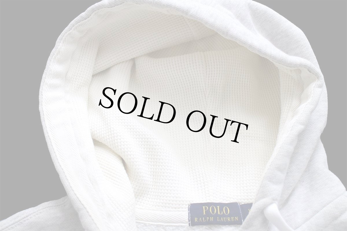 画像5: ポロ ラルフローレン ワンポイント フード裏サーマル スウェット ジップパーカー 杢グレー XL (5)