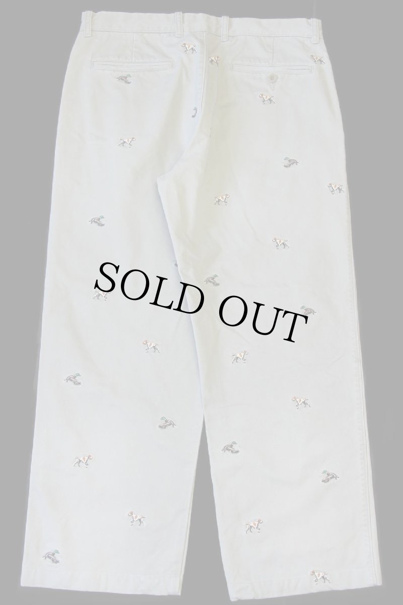 画像3: 00s J.CREW カモ ドッグ 刺繍 総柄 コットン チノパン グレーベージュ w34 (3)