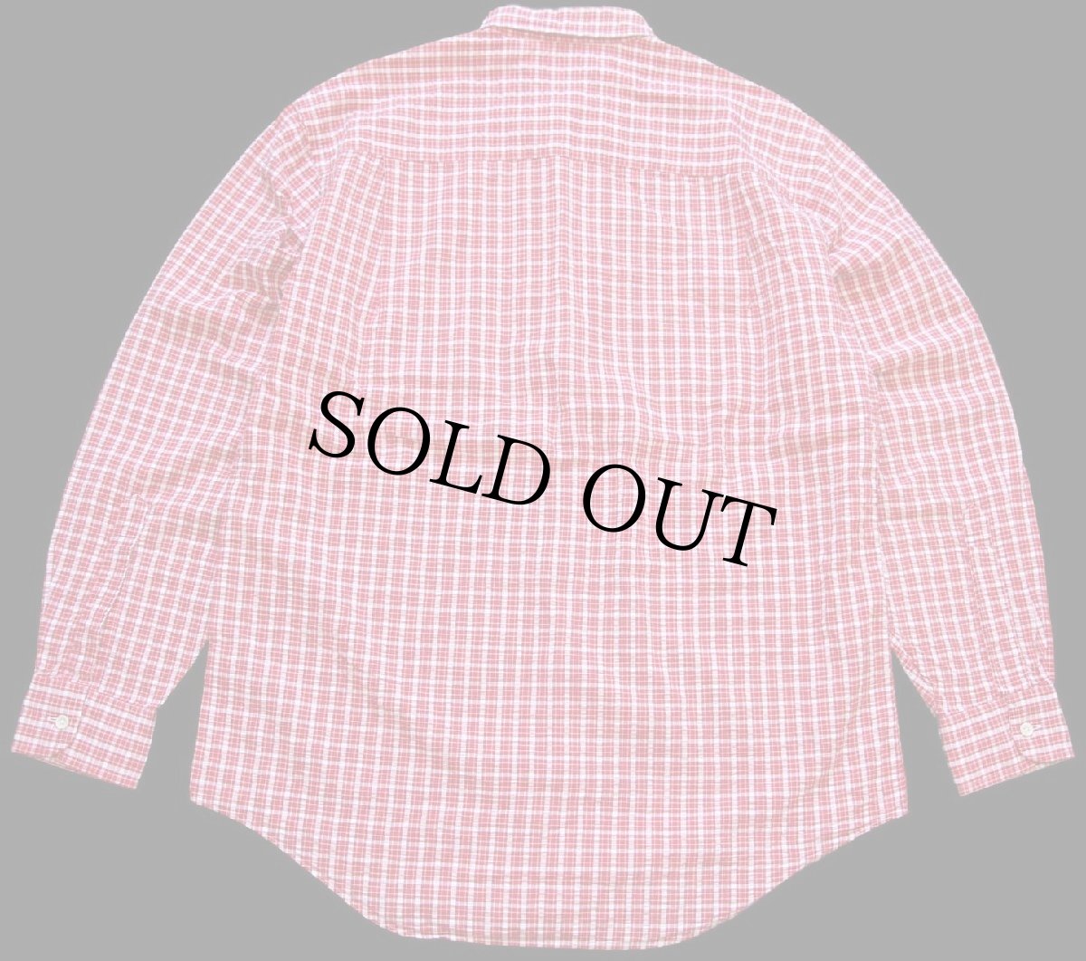 画像2: 90s L.L.Bean チェック ボタンダウン コットン シアサッカーシャツ 赤×白 M (2)